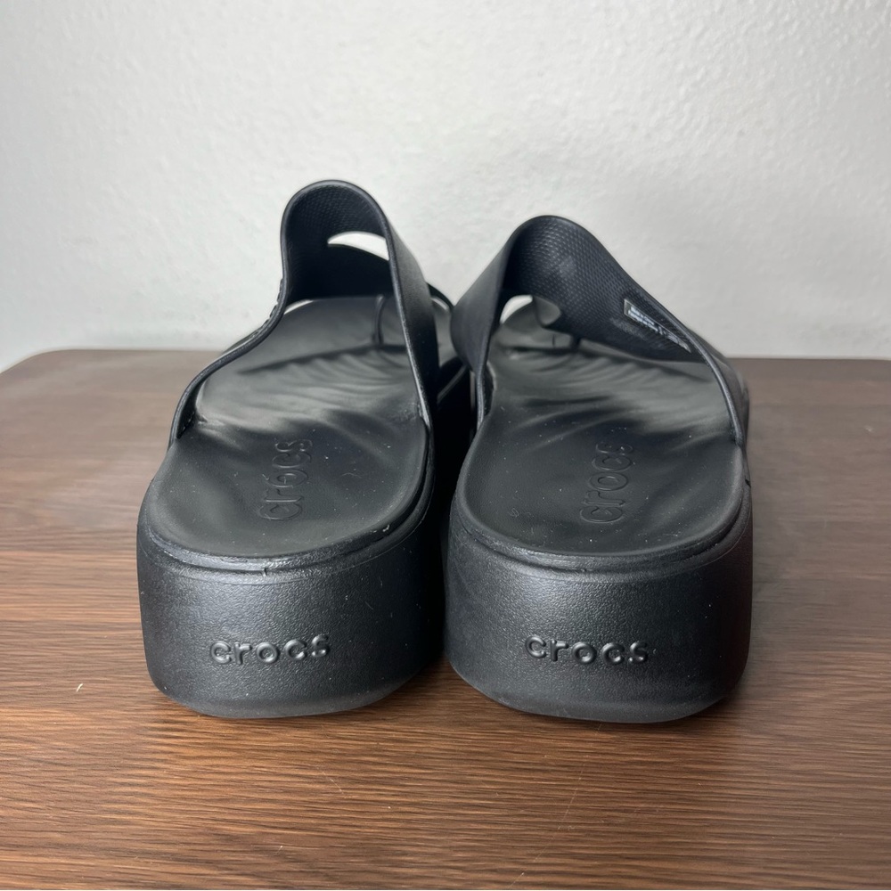 Crocs Black Getaway Platform Toe Loop Sandals Com… - image 6